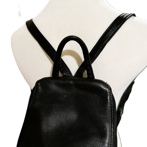 A Guanetti Leather Black Backpack Bag Vintage Adjustable Strap main image 7
